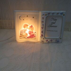 Vintage Now and Forever Porcelain Frame and Nightlight For Babies, Toddlers